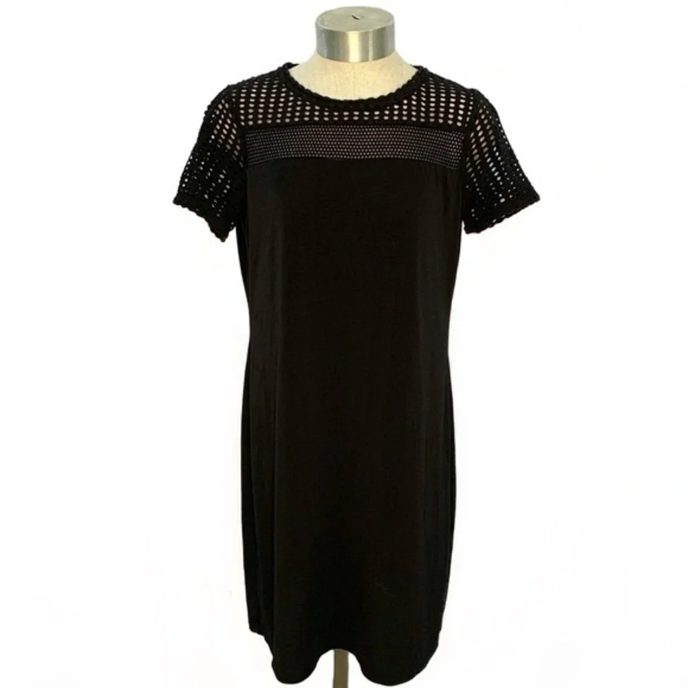 Michael Kors Black Short Sleeve Shift Dress Size Large